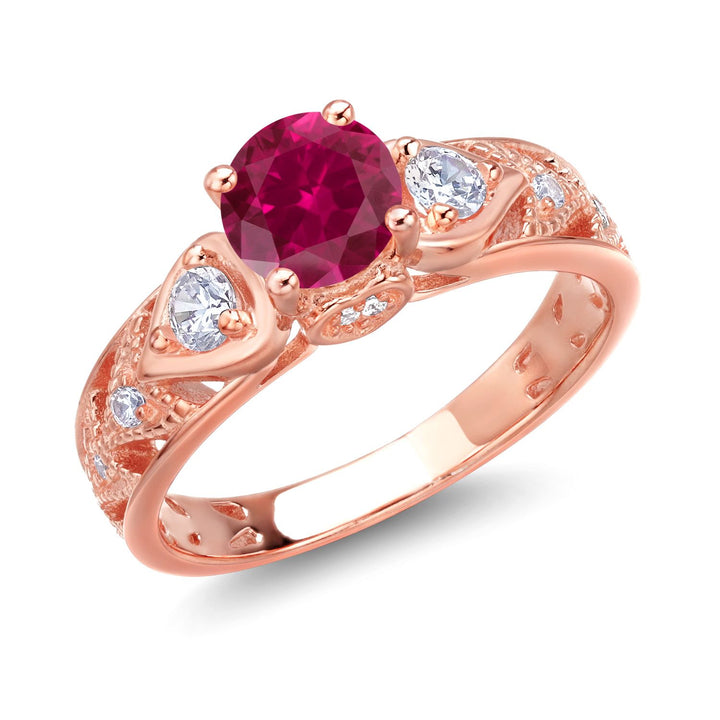 Created Ruby_5_Ring in 925 Rose Gold Plated Silver