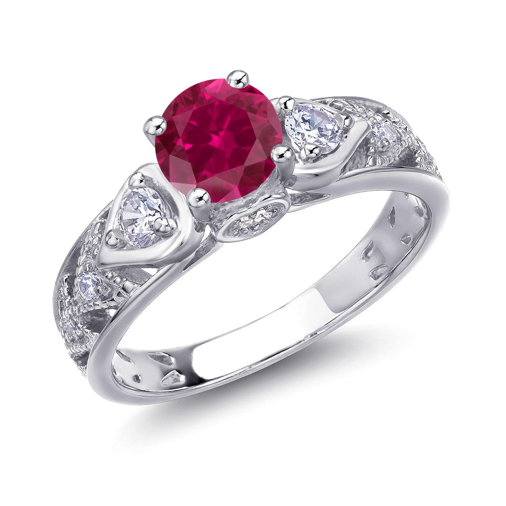 Created Ruby - July_6_Ring in 925 Sterling Silver