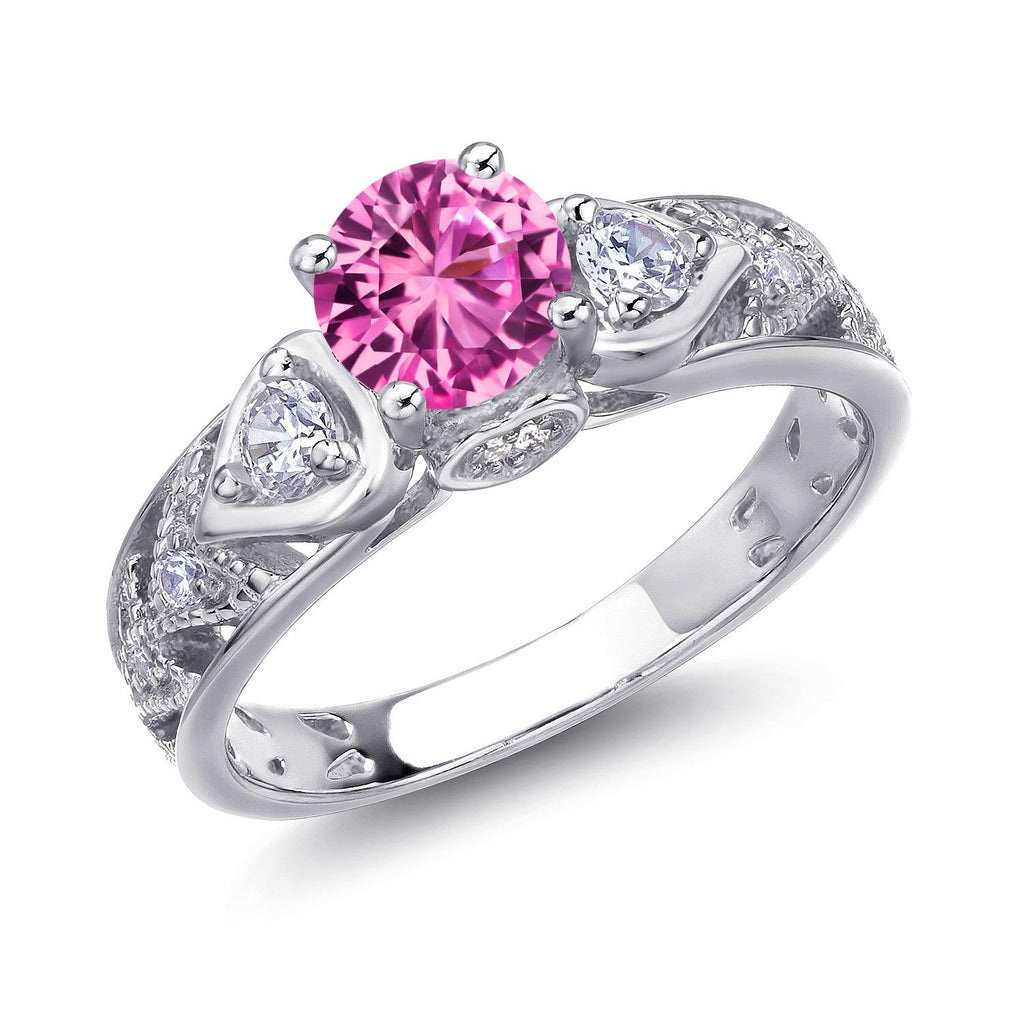 Created Sapphire - September_6_Ring in 925 Sterling Silver