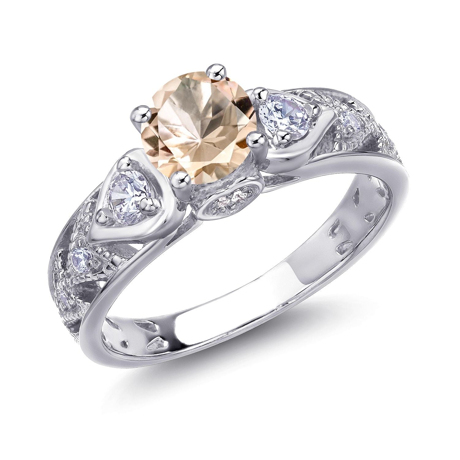 Morganite - October_8_Ring in 925 Sterling Silver