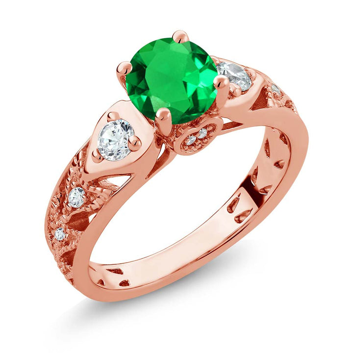 Nano Emerald_5_Ring in 925 Rose Gold Plated Silver