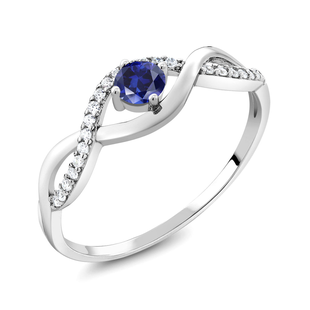 Created Sapphire_8_Ring in 925 Sterling Silver