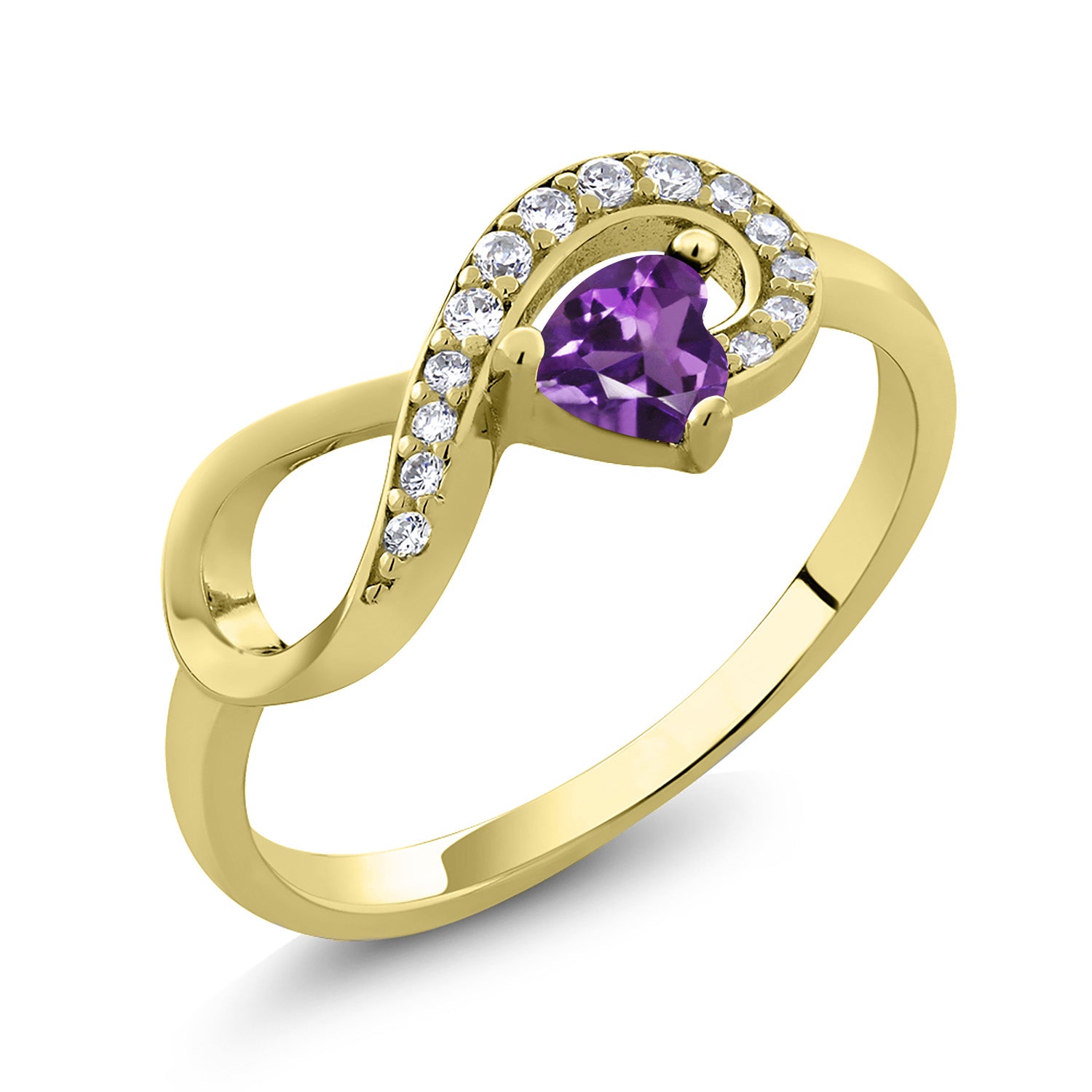 Amethyst - February_5_Ring in 925 Yellow Gold Plated Silver