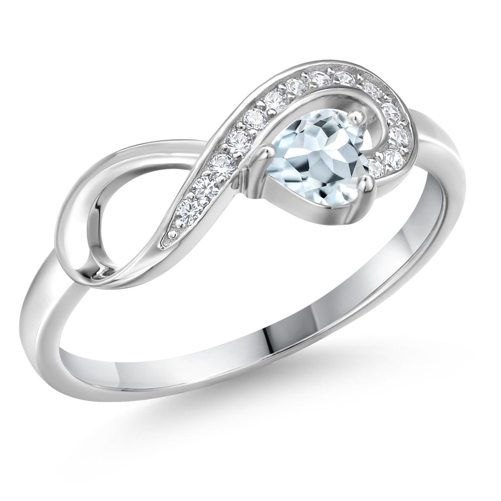 Aquamarine - March_6_Ring in 925 Sterling Silver