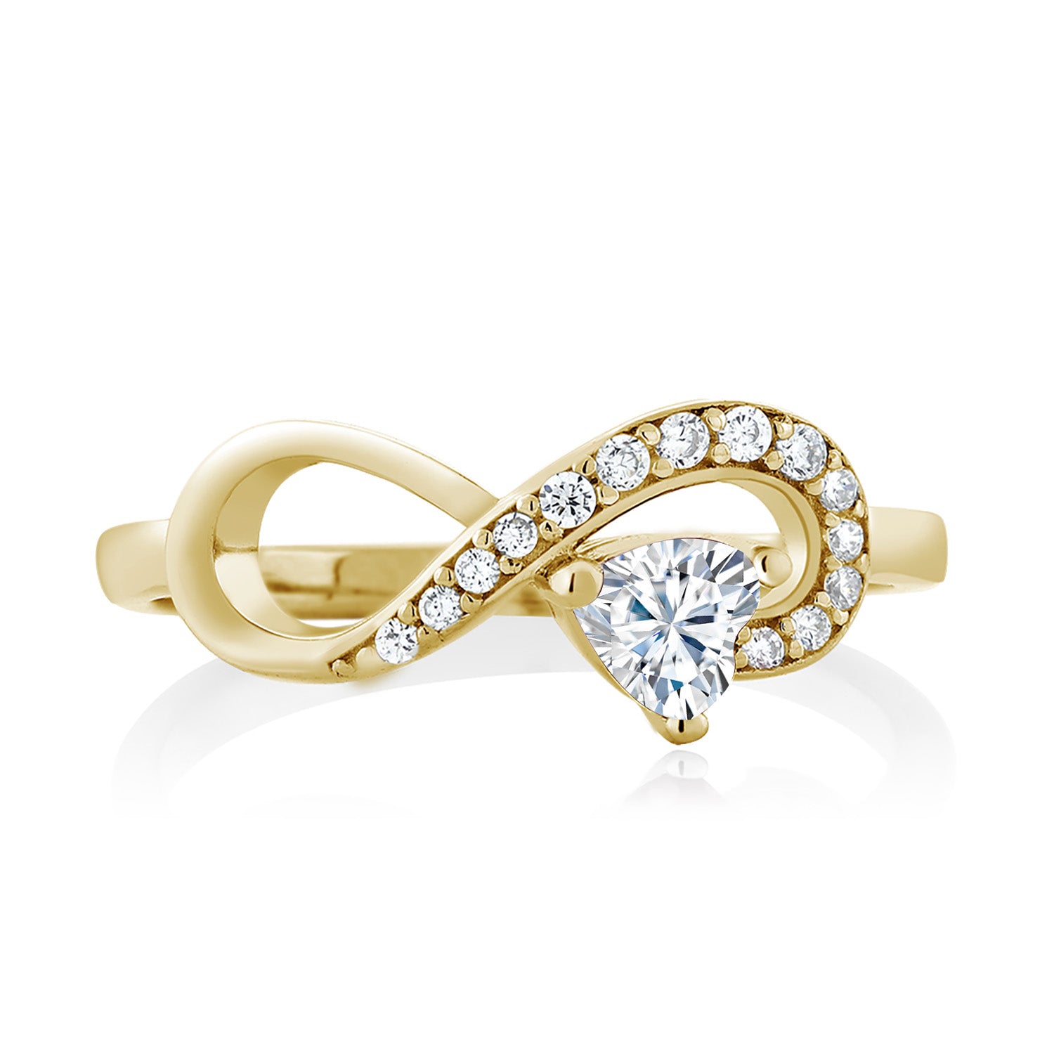 Moissanite - April_Ring in 925 Yellow Gold Plated Silver
