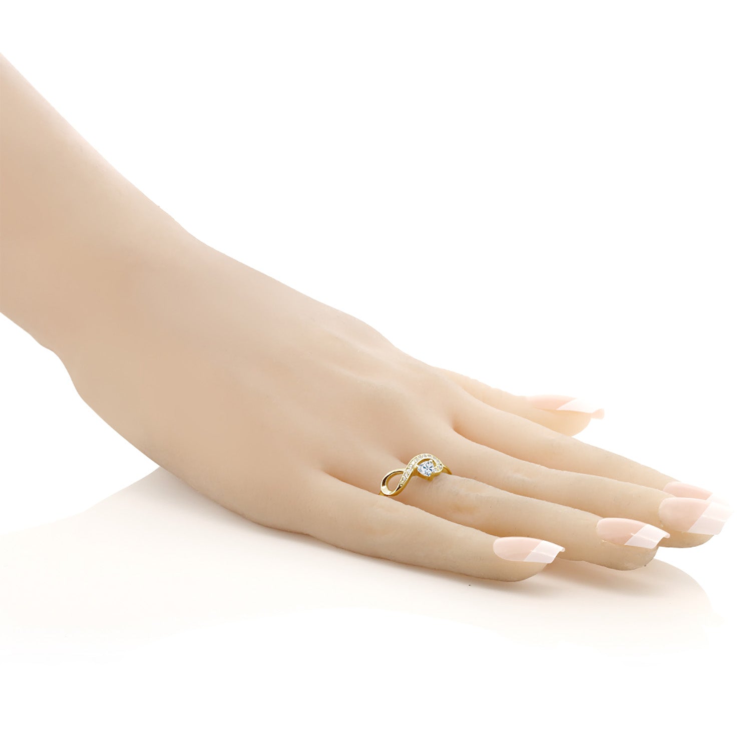 Moissanite - April_Ring in 925 Yellow Gold Plated Silver