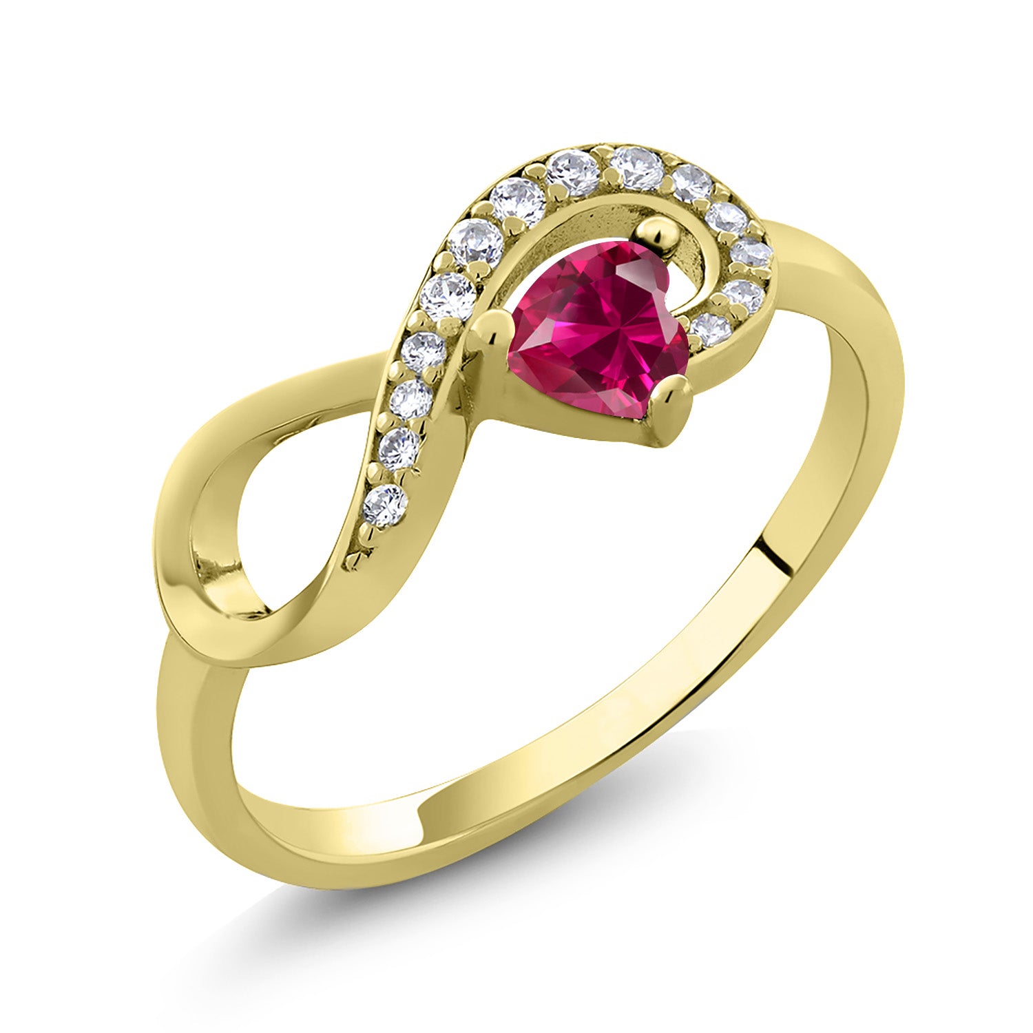 Created Ruby - July_8_Ring in 925 Yellow Gold Plated Silver