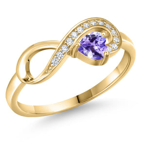 Moissanite - April_Ring in 925 Yellow Gold Plated Silver
