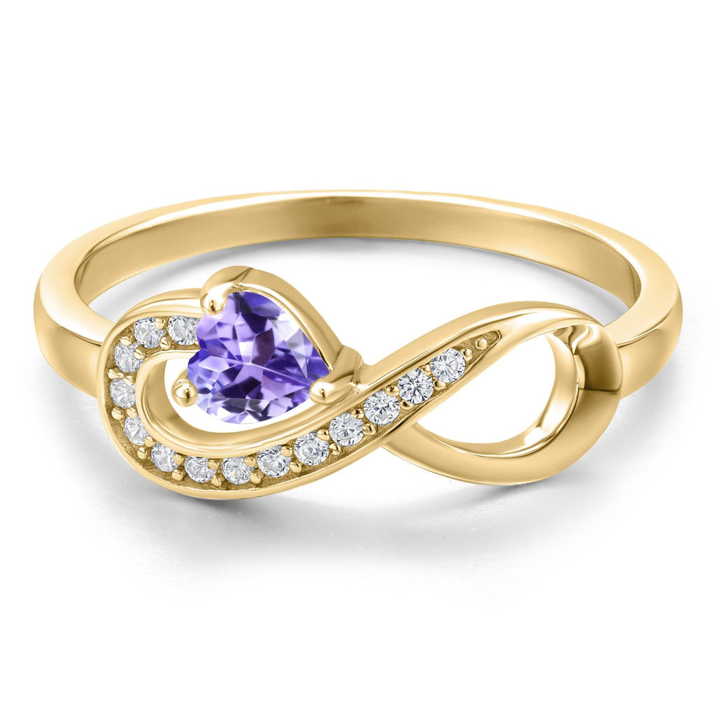 Moissanite - April_Ring in 925 Yellow Gold Plated Silver
