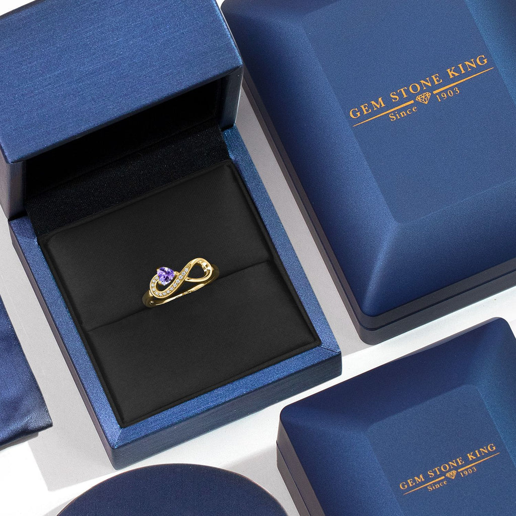 Moissanite - April_Ring in 925 Yellow Gold Plated Silver