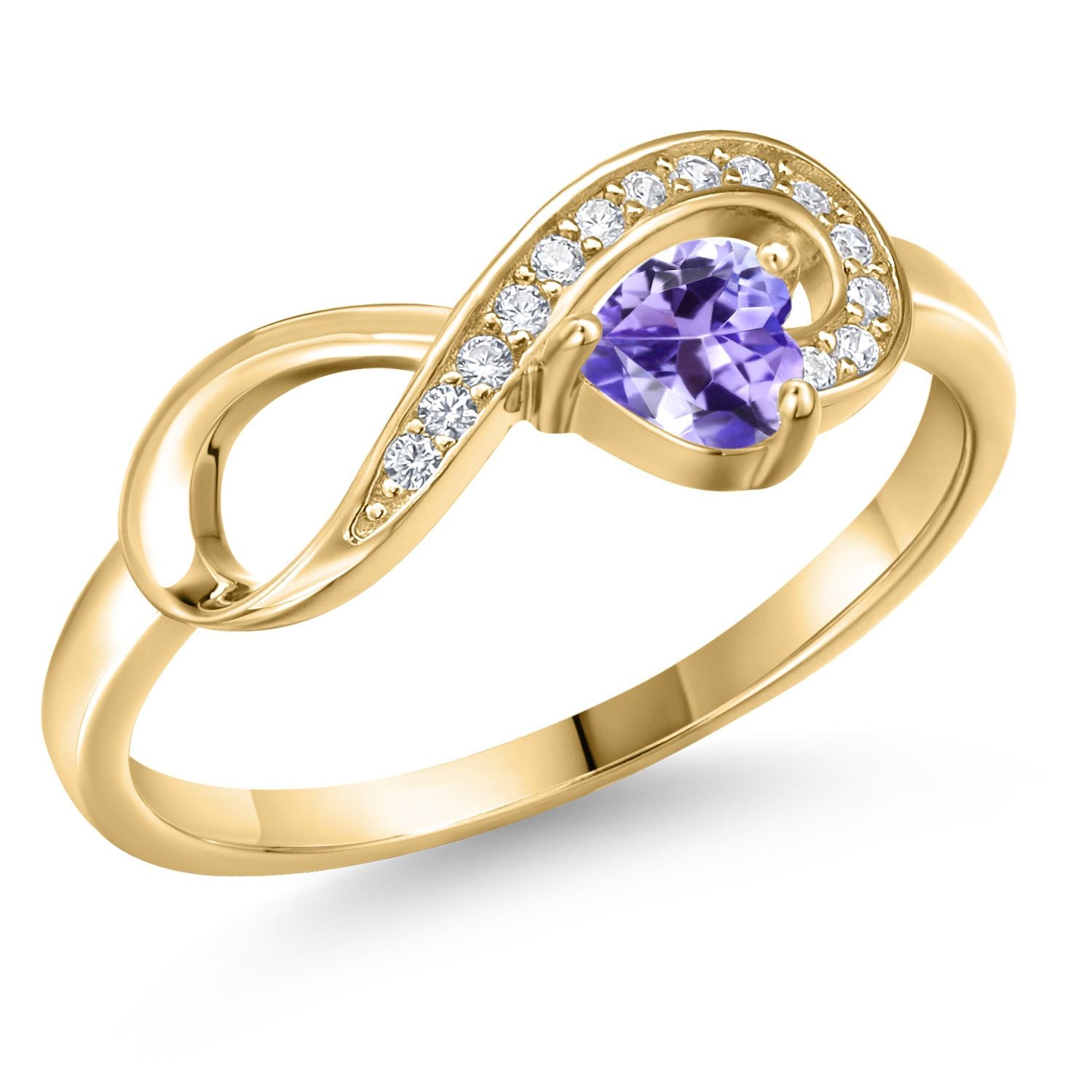 Moissanite - April_Ring in 925 Yellow Gold Plated Silver