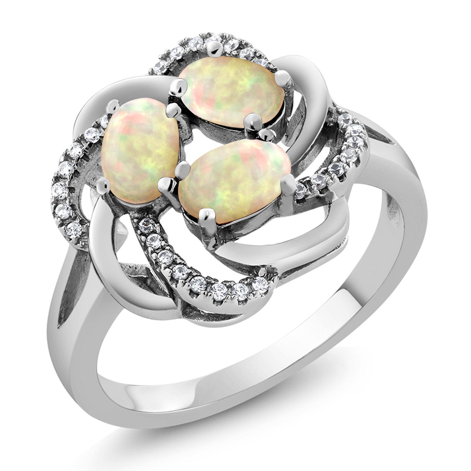 Ethiopian Opal-Cabochon - October_9_Ring in 925 Sterling Silver