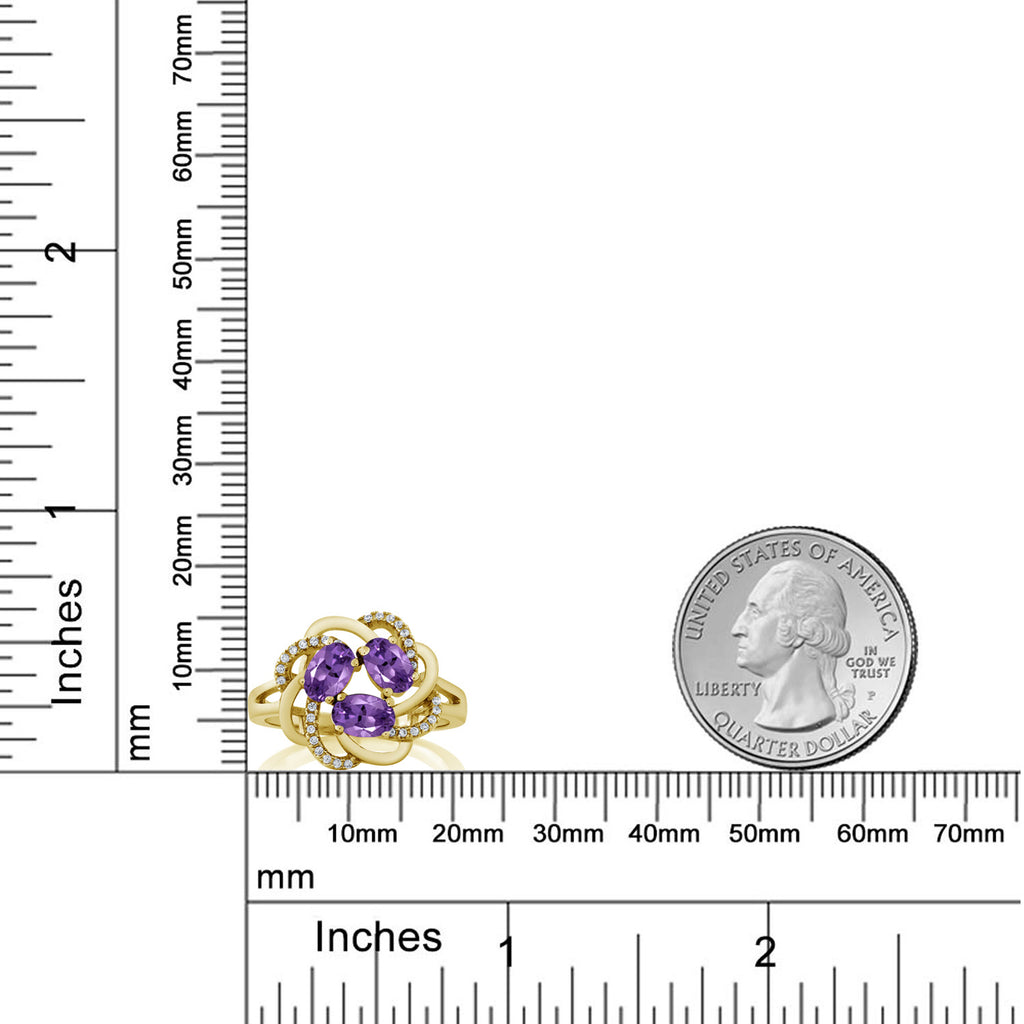 Amethyst - February_7_Ring in 925 Yellow Gold Plated Silver