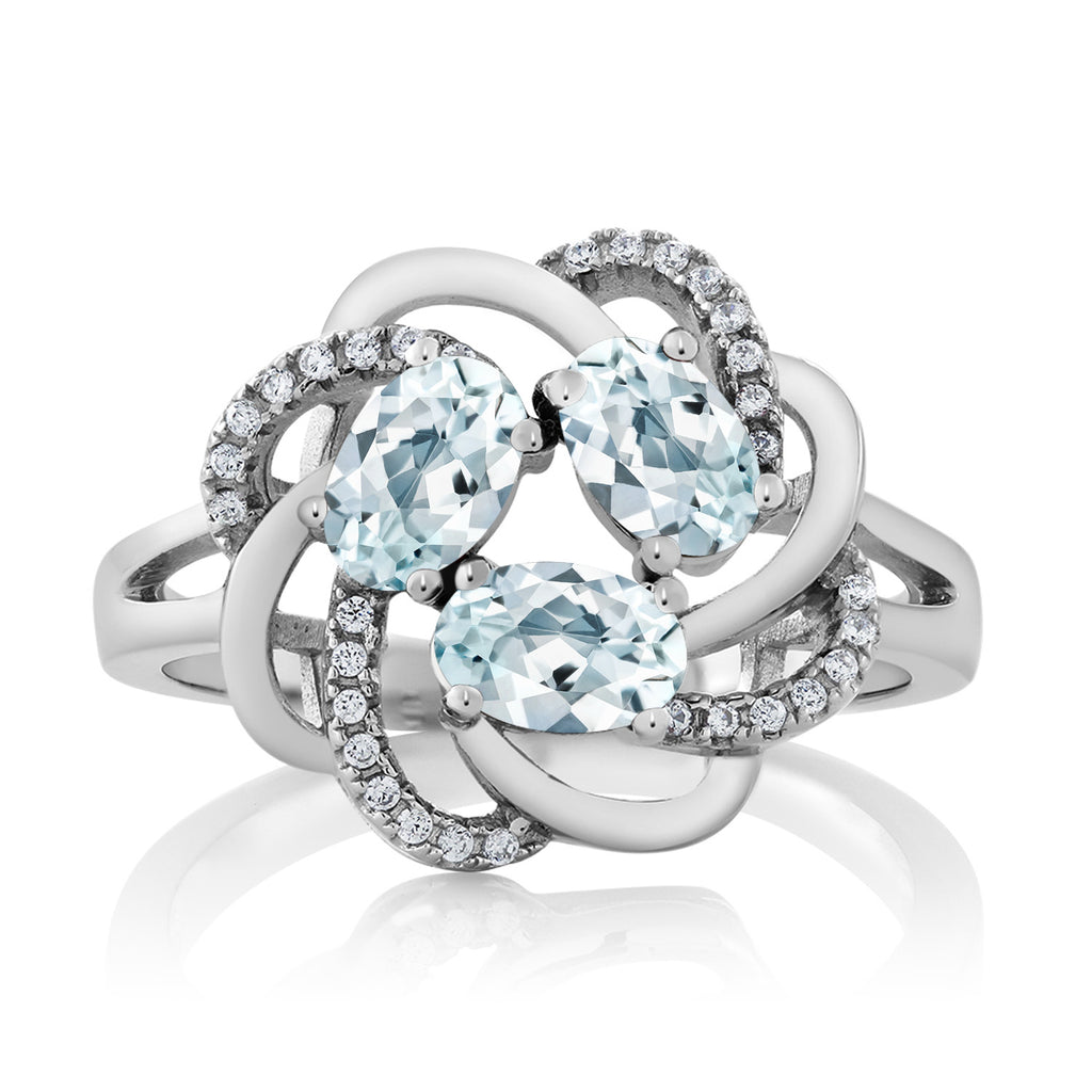 Aquamarine - March_7_Ring in 925 Sterling Silver