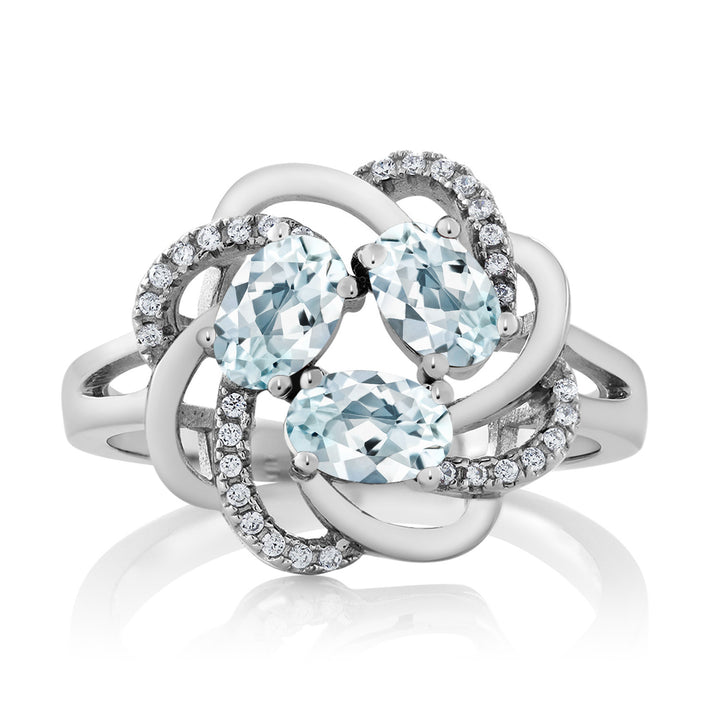Aquamarine - March_7_Ring in 925 Sterling Silver
