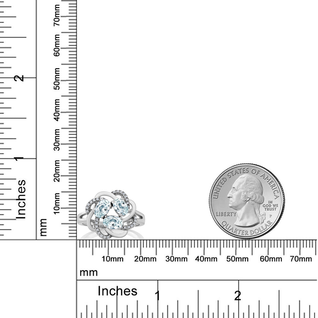 Aquamarine - March_7_Ring in 925 Sterling Silver