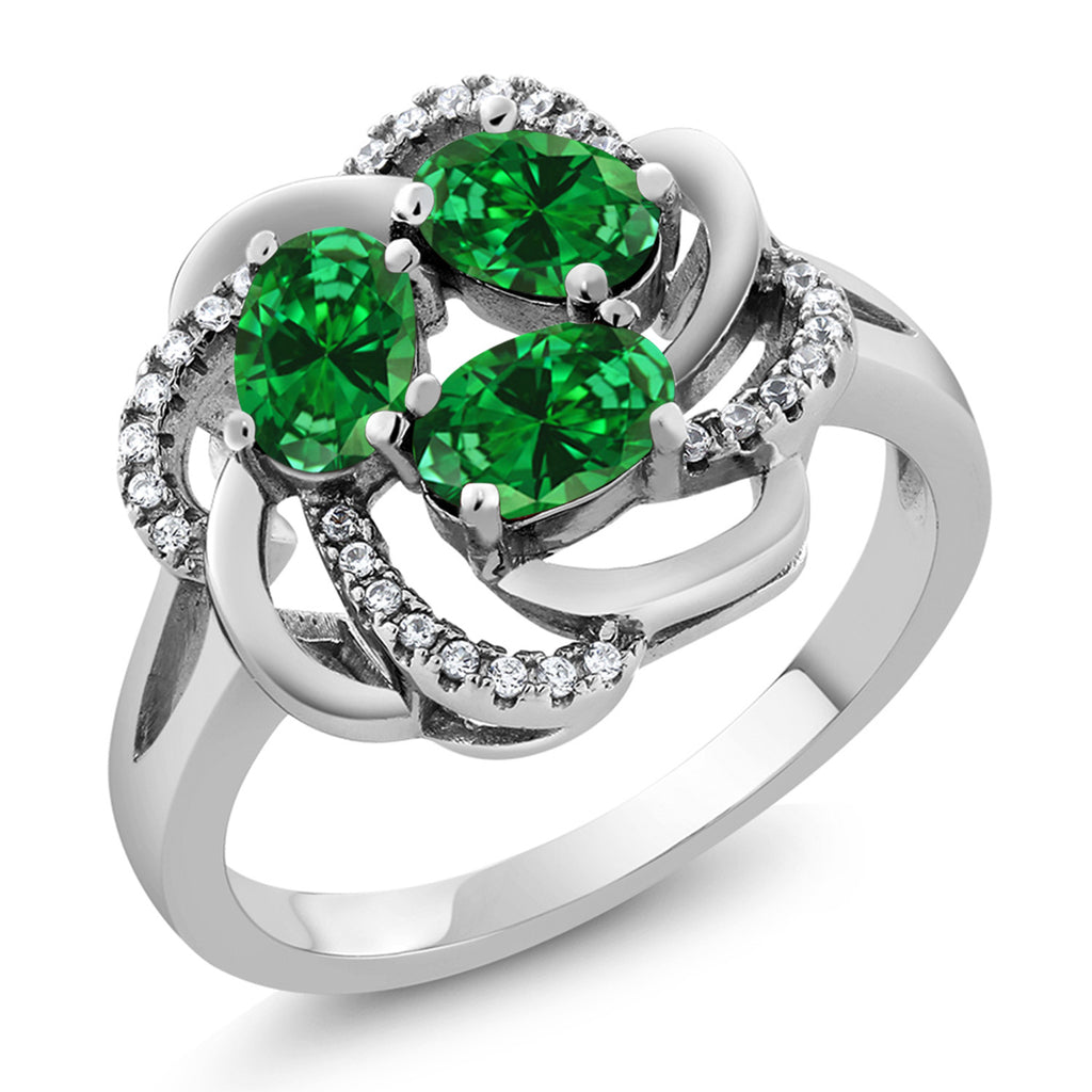 Created Emerald - May_6_Ring in 925 Sterling Silver