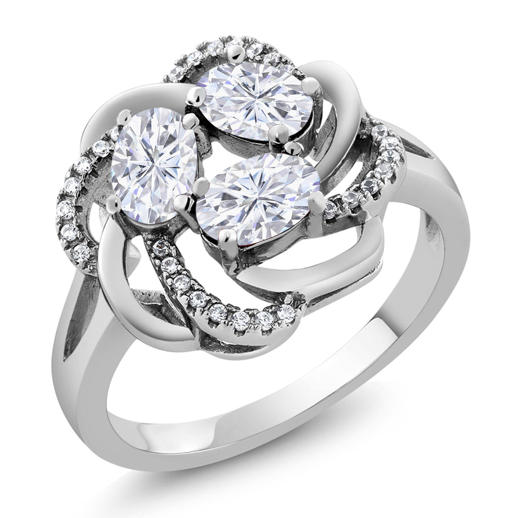 White Moissanite - April_6_Ring in 925 Sterling Silver