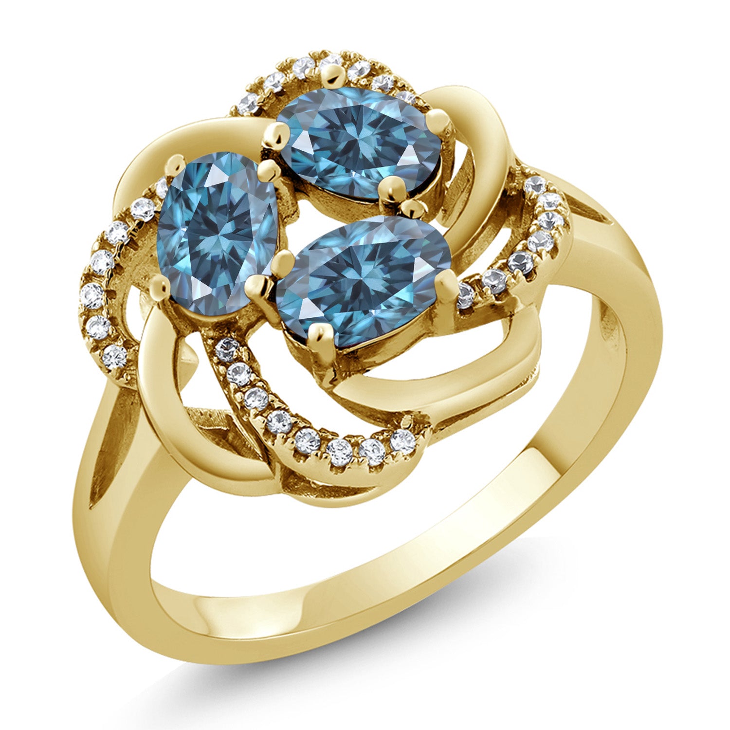 Ring in 925 Yellow Gold Plated Silver