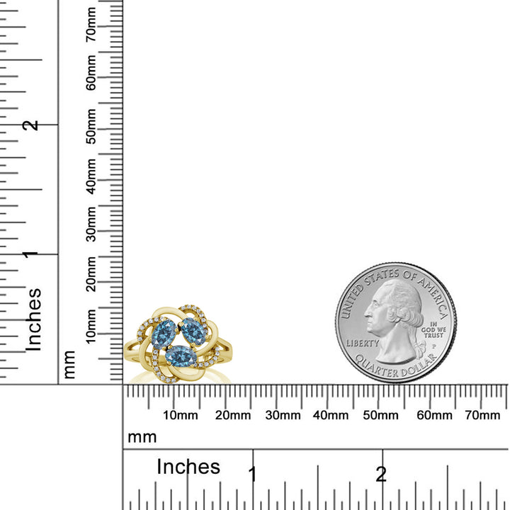 Ring in 925 Yellow Gold Plated Silver