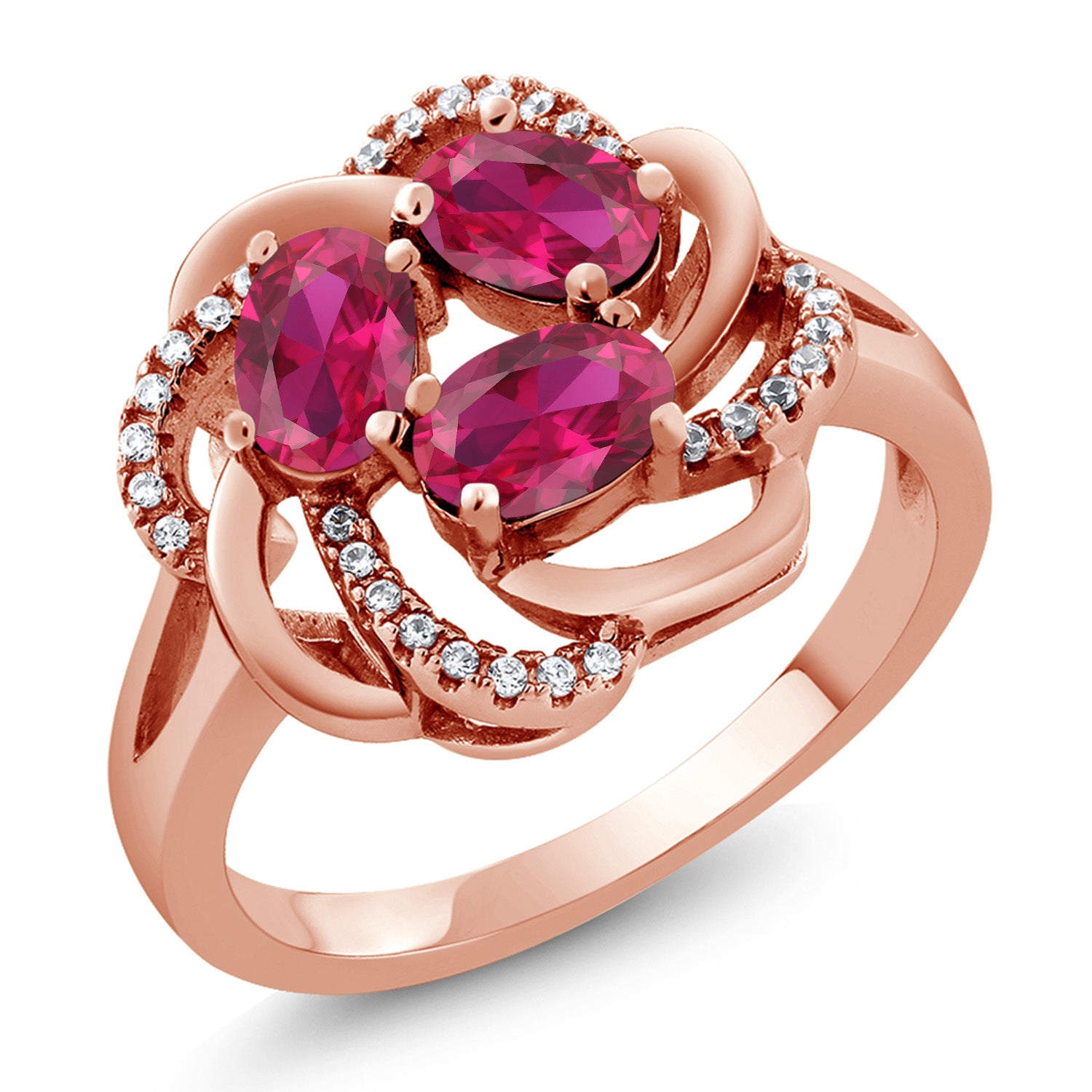 Created Ruby - July_5_Ring in 925 Rose Gold Plated Silver