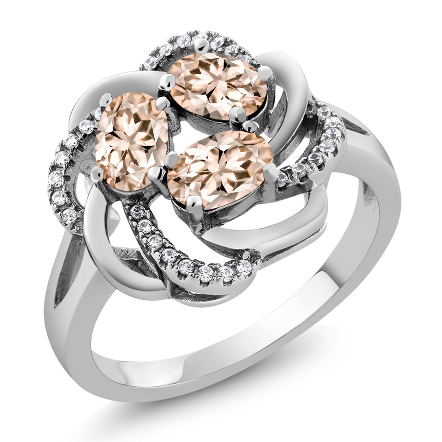 Morganite - October_8_Ring in 925 Sterling Silver
