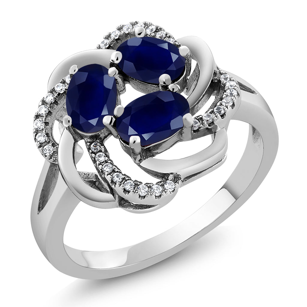 Blue Sapphire - September_7_Ring in 925 Sterling Silver