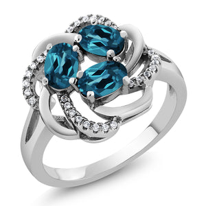 London Blue Topaz - November_5_Ring in 925 Sterling Silver
