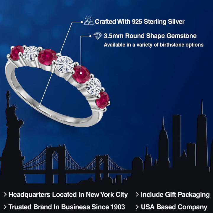 Created Ruby - July_9_Ring in 925 Sterling Silver