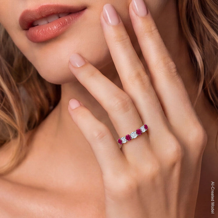 Created Ruby - July_9_Ring in 925 Sterling Silver