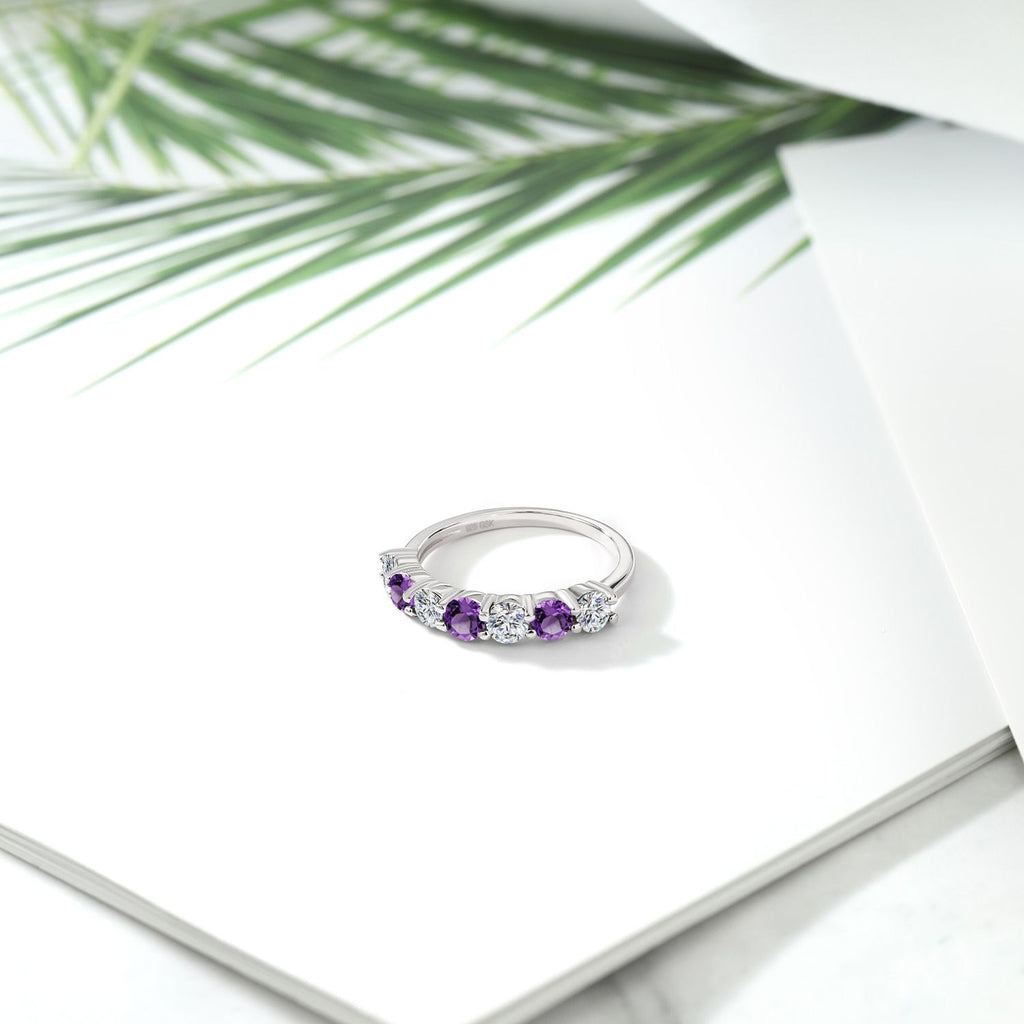 White Lab Grown Diamond - April_5_Ring in 925 Sterling Silver