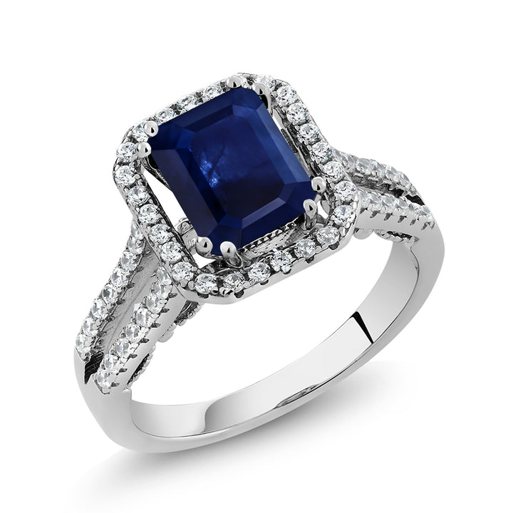 Blue Sapphire - September_5_Ring in 925 Sterling Silver