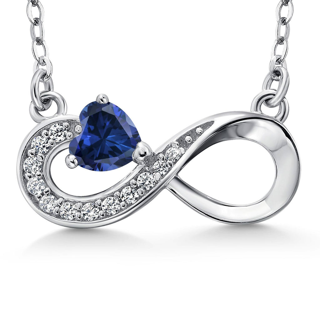 Created Sapphire_Necklace in 925 Sterling Silver