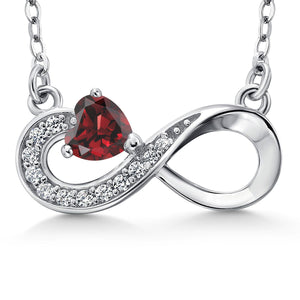 Garnet_Necklace in 925 Sterling Silver