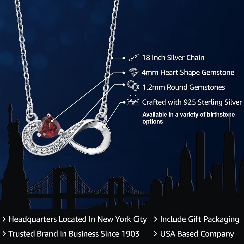 Garnet_Necklace in 925 Sterling Silver