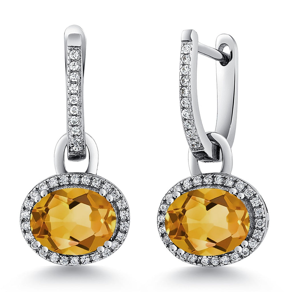Citrine - November_Earrings in 925 Sterling Silver