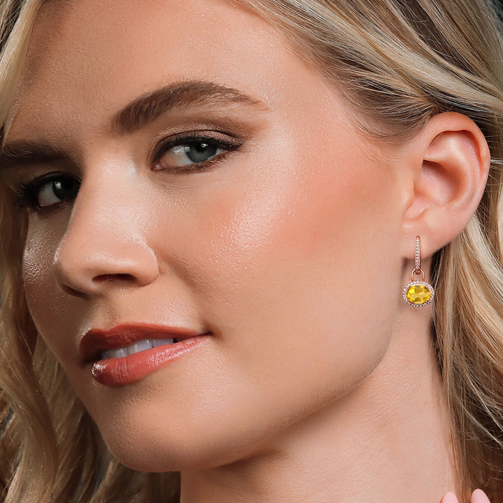 Amethyst - February_Earrings in 925 Yellow Gold Plated Silver
