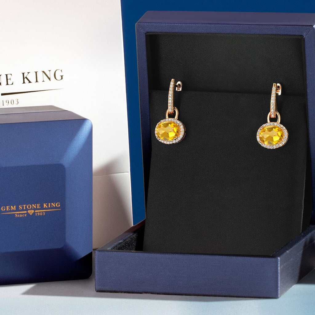 Amethyst - February_Earrings in 925 Yellow Gold Plated Silver