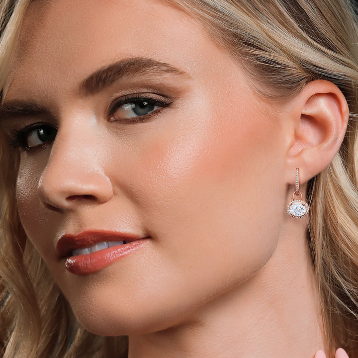 Amethyst - February_Earrings in 925 Rose Gold Plated Silver