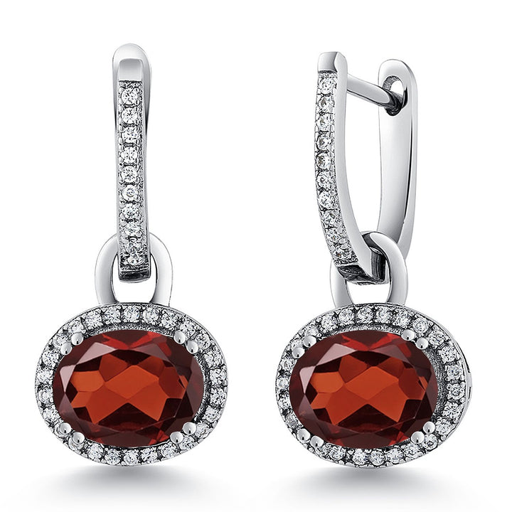 Garnet_Earrings in 925 Sterling Silver