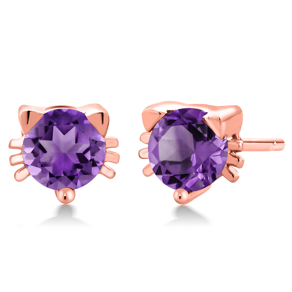 Amethyst - February_18K Rose Gold Plated Silver_Earrings in 18K Rose Gold Plated Silver