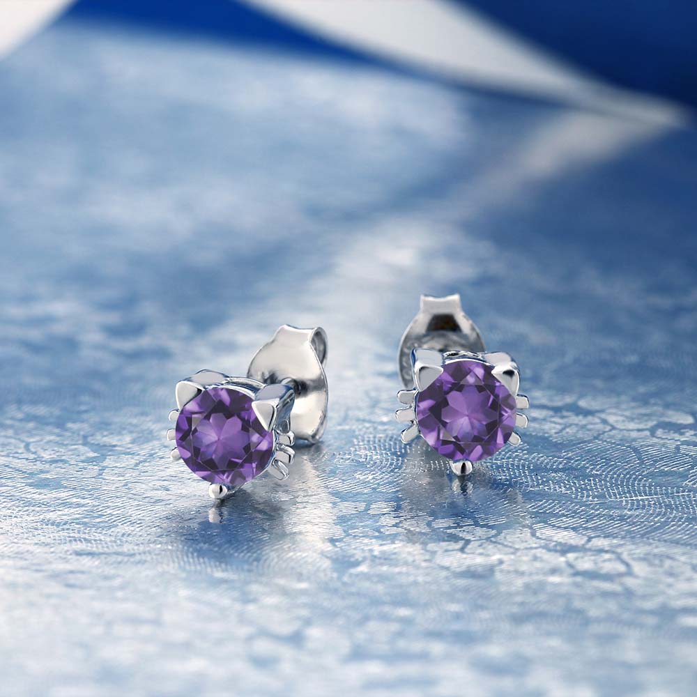 Amethyst - February_925 Sterling Silver_Earrings in 925 Sterling Silver