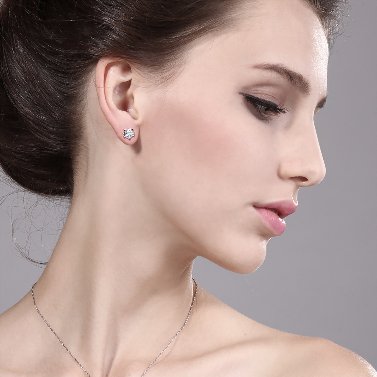 Earrings in Rose Gold Plated Silver