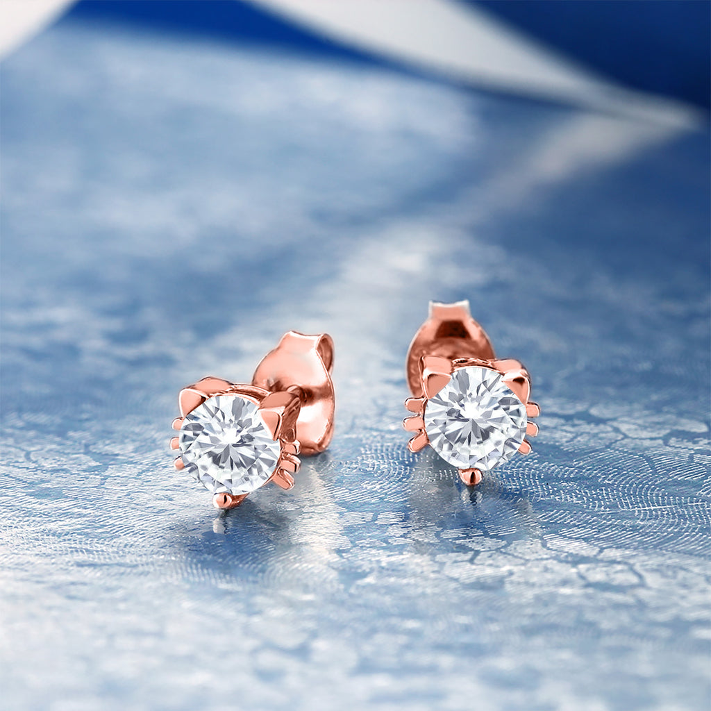 Earrings in Rose Gold Plated Silver