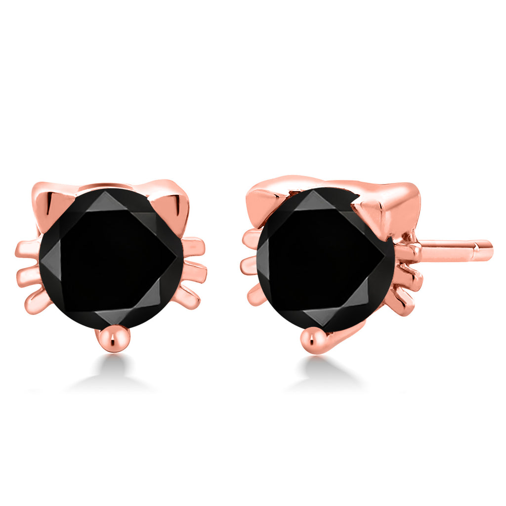 Black Diamond - April_18K Rose Gold Plated Silver_Earrings in 18K Rose Gold Plated Silver