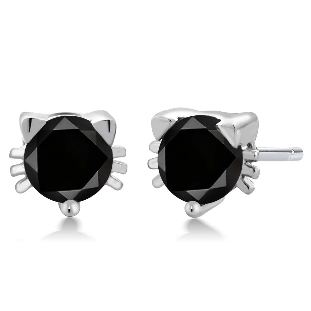 Black Diamond - April_925 Sterling Silver_Earrings in 925 Sterling Silver