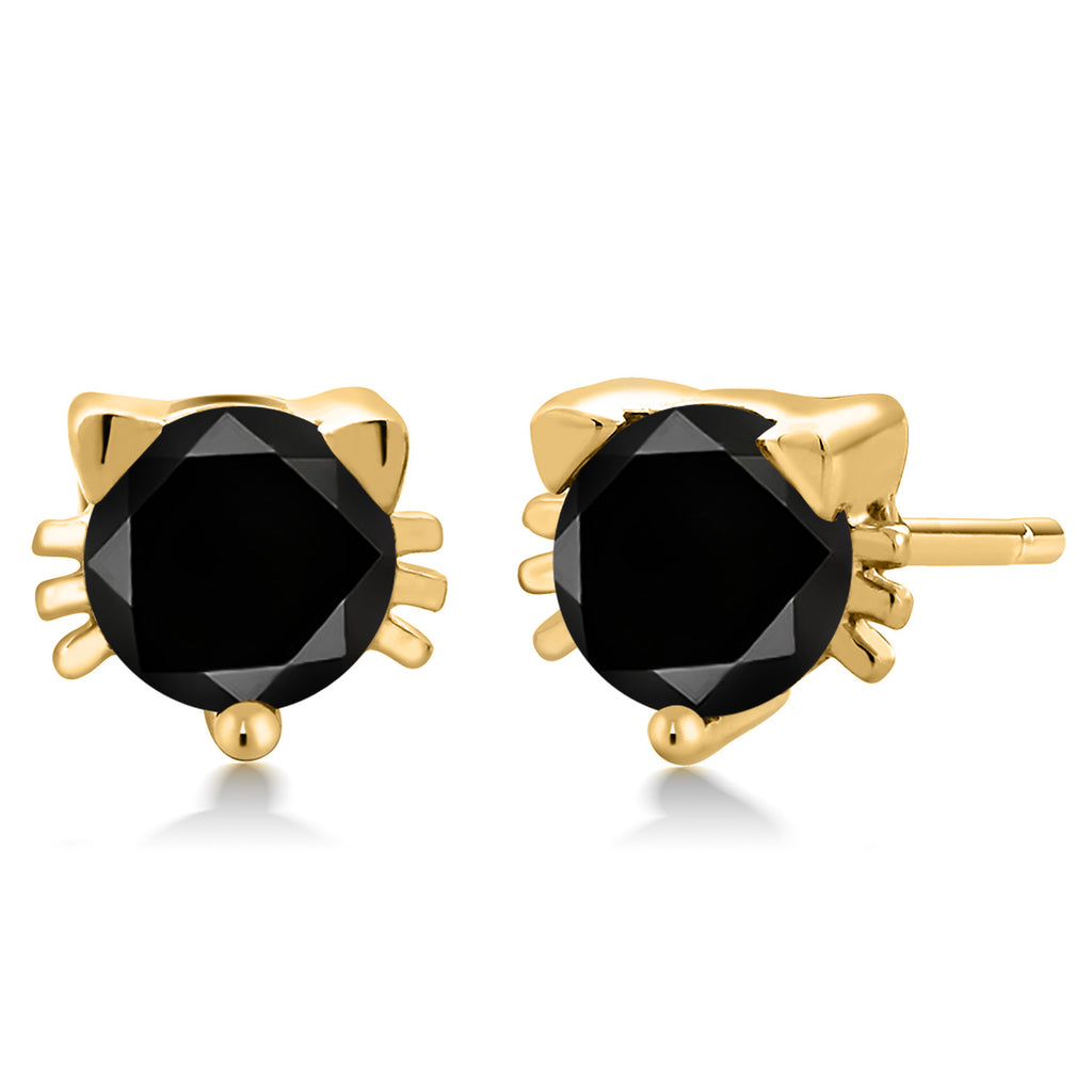 Black Diamond - April_18K Yellow Gold Plated Silver_Earrings in 18K Yellow Gold Plated Silver