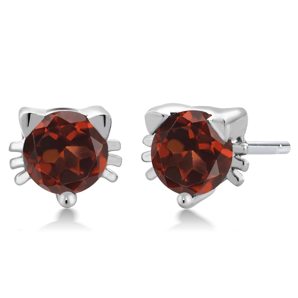 Garnet - January_925 Sterling Silver_Earrings in 925 Sterling Silver