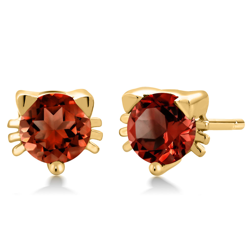 Garnet - January_18K Yellow Gold Plated Silver_Earrings in 18K Yellow Gold Plated Silver