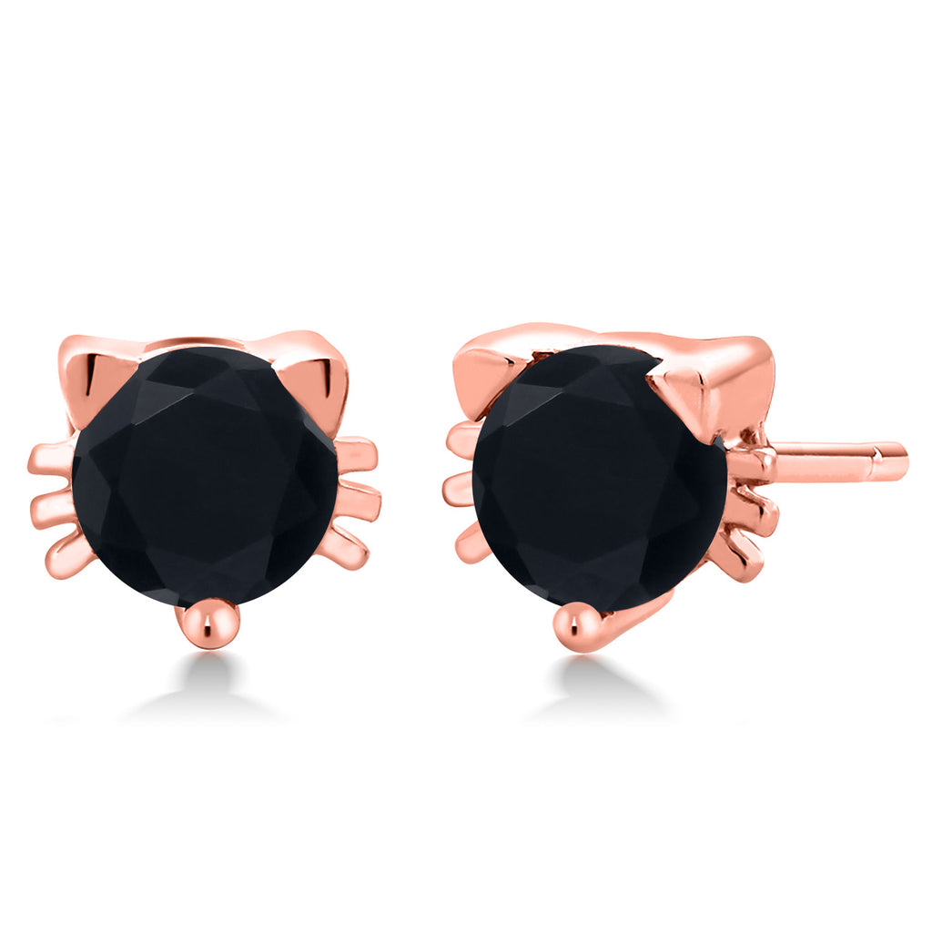 Onyx - December_18K Rose Gold Plated Silver_Earrings in 18K Rose Gold Plated Silver